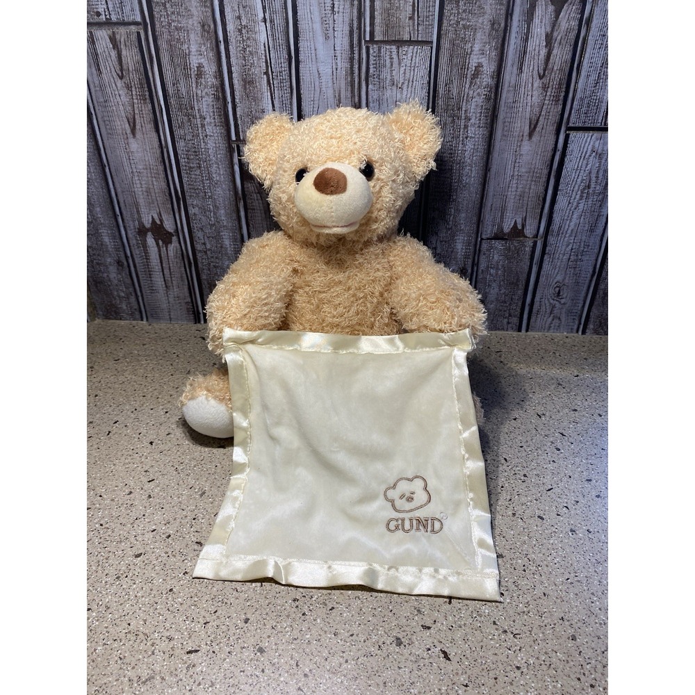 Baby Gund Animated Peek-A-Boo Teddy Bear Plush Stuffed Animal Beige Color VIDEO